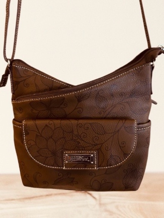 Multisac Handbags - 💐MultiSac Brown Vista Floral Crossbody Bag